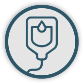 Icon representing crisis intervention for patients with severe anemia