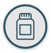 Icon of bottle representing CAD symptom of dark urine